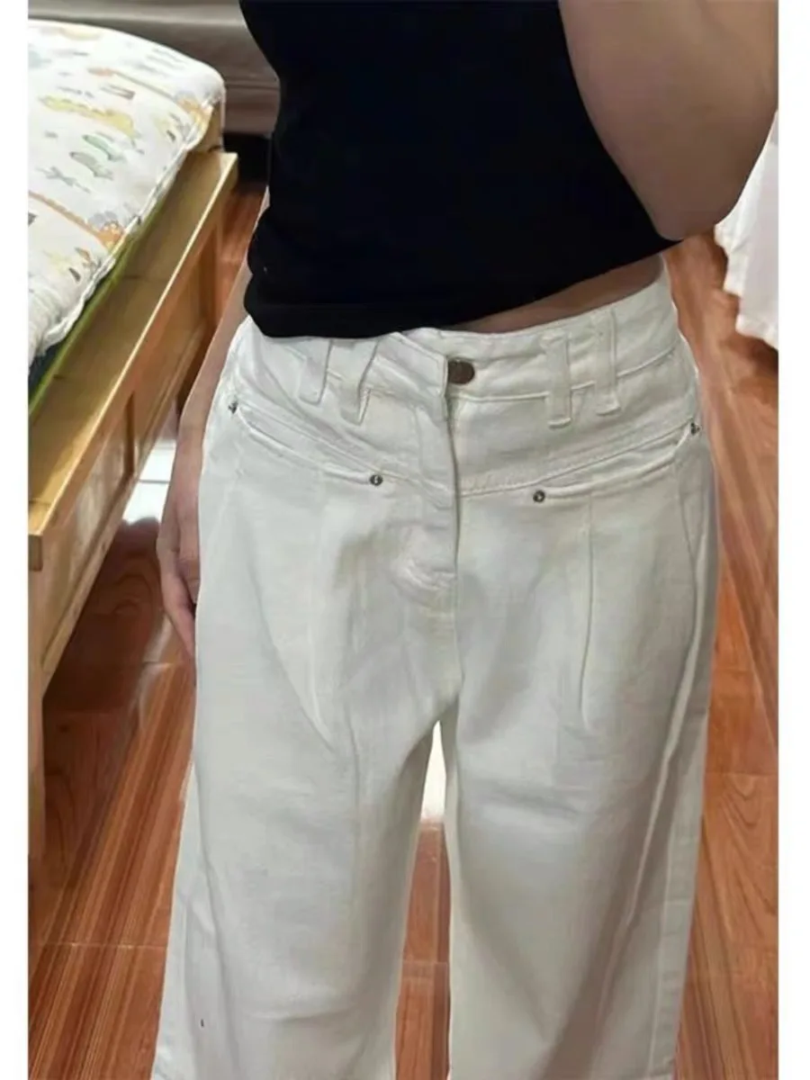 White Draped Wide Leg Pants Women's Summer Thin New Style 2026 Floor-Length Casual High Waist Denim Pants Folded Design
White Draped Wide Leg Pants Women's Summer Thin New Style 2026 Floor-Length Casual High Waist Denim Pants Folded Design