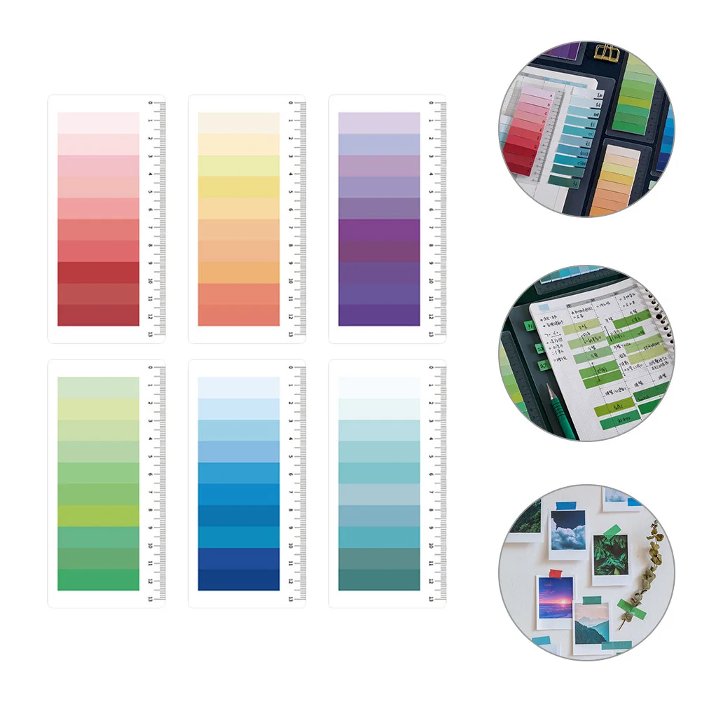 6 set Gradient Compact Book Tabs For School Reading Page Markers Self-Adhesive Convenient Sticky Flags
6 set Gradient Compact Book Tabs For School Reading Page Markers Self-Adhesive Convenient Sticky Flags
