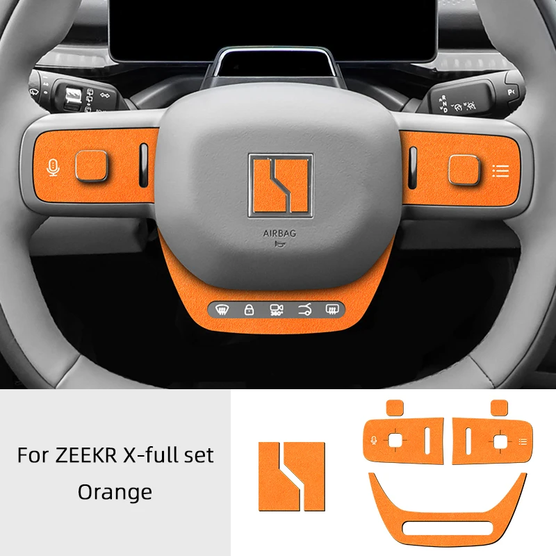 For Zeekr X Super Suede Steering Wheel Button Frame Trim Decorative Sticker Car Interior Accessories
For Zeekr X Super Suede Steering Wheel Button Frame Trim Decorative Sticker Car Interior Accessories
