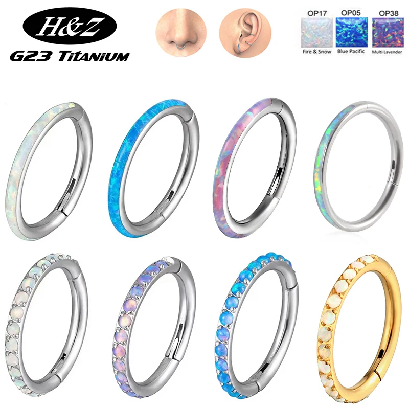 1PC G23 Titanium Piercing Nose Ring Clicker Cartilage Helix Daith Round Earrings Opal 16G Hinged Segment Body Piercing Jewelry
1PC G23 Titanium Piercing Nose Ring Clicker Cartilage Helix Daith Round Earrings Opal 16G Hinged Segment Body Piercing Jewelry