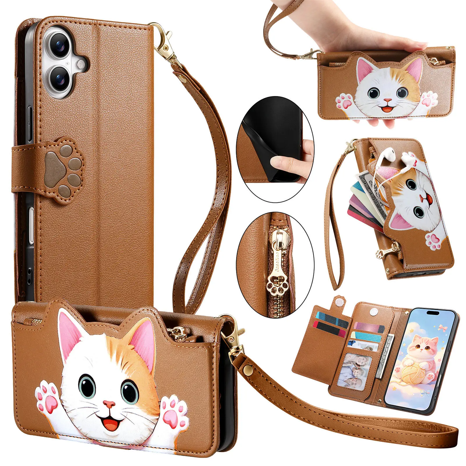 Cute Cartoon Cat Crossbody Wallet Case For fairphone 6 5 Multi 5 Cards Leather Lanyard Wrist Flip Cover For For fairphone 6 5
Cute Cartoon Cat Crossbody Wallet Case For fairphone 6 5 Multi 5 Cards Leather Lanyard Wrist Flip Cover For For fairphone 6 5