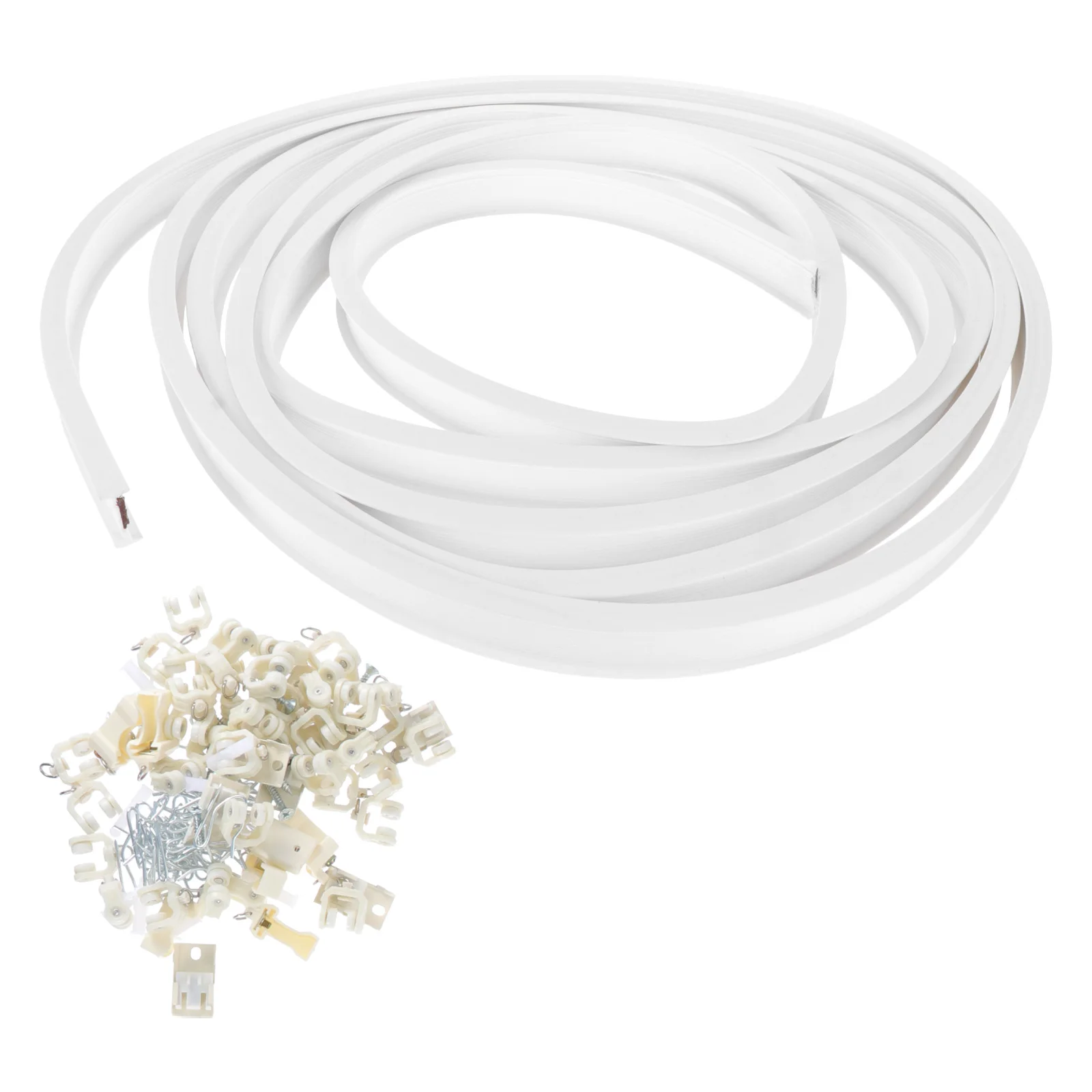 Curtain Track Set Ceiling Mount Plastic Steel Flexible White Easy Install Long Life Smooth Silent Bay Window Balcony
Curtain Track Set Ceiling Mount Plastic Steel Flexible White Easy Install Long Life Smooth Silent Bay Window Balcony