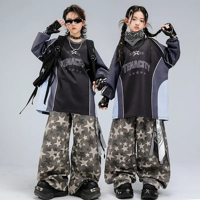 Boys Hip Hop Cool Sweatshirt Street Dance Baggy Pants Girls K-pop Clothes Set Jazz Stage Performance Costume Group Streetwear
Boys Hip Hop Cool Sweatshirt Street Dance Baggy Pants Girls K-pop Clothes Set Jazz Stage Performance Costume Group Streetwear