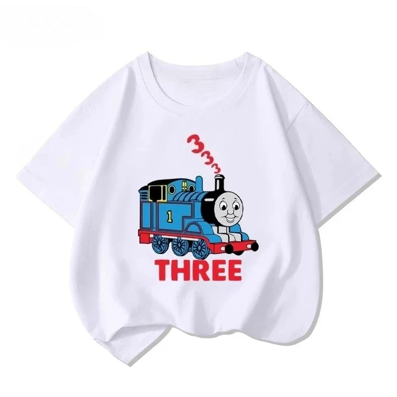 Thomas Train Fun Cartoon Printed New Boys and Girls Summer Cotton Fashion Comfortable T-shirt
Thomas Train Fun Cartoon Printed New Boys and Girls Summer Cotton Fashion Comfortable T-shirt