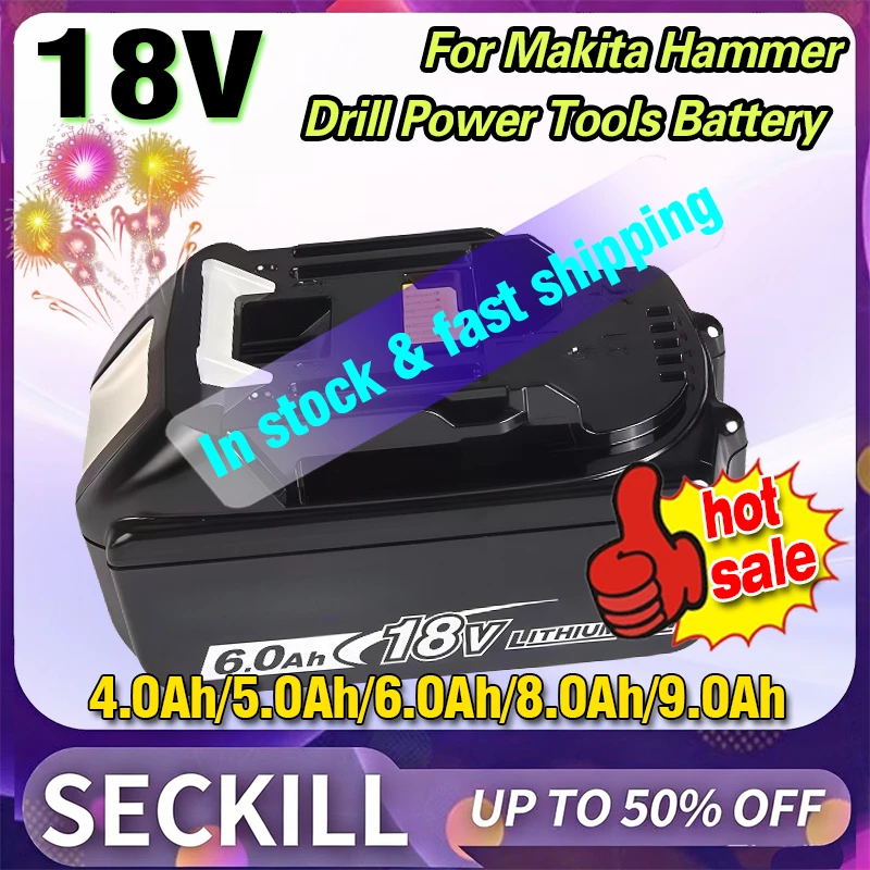 Литий-ионный аккумулятор 18В 4.0-9.0Ач, совместимый с Makita BL1830 BL150B BL1860B, для ударных дрелей и электроинструментов
Литий-ионный аккумулятор 18В 4.0-9.0Ач, совместимый с Makita BL1830 BL150B BL1860B, для ударных дрелей и электроинструментов