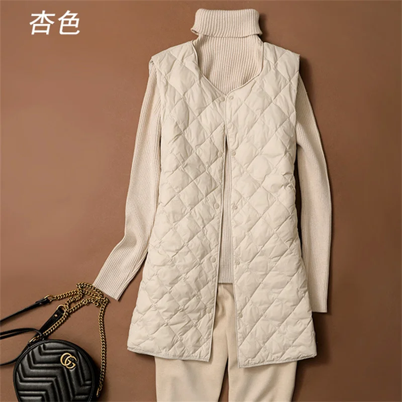 New Autumn Winter Women Down Waistcoat Coat Ultra Light White Duck Down Vest Jacket Parkas Ladies Slim Sleeveless Midi Long Tank
New Autumn Winter Women Down Waistcoat Coat Ultra Light White Duck Down Vest Jacket Parkas Ladies Slim Sleeveless Midi Long Tank