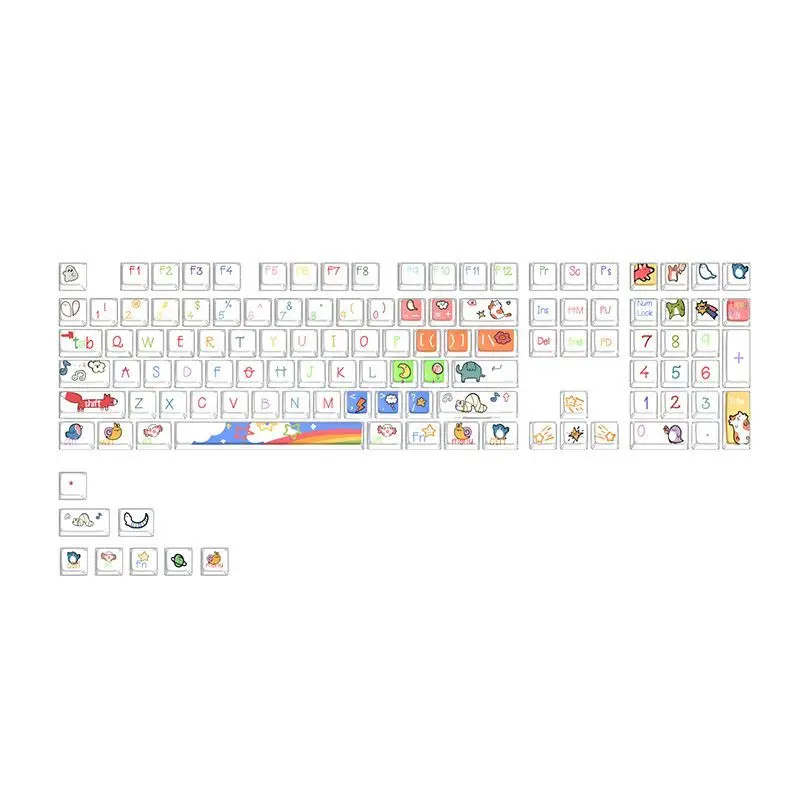 milk pudding PBT hot sublimation transparent cute mechanical keyboard keycaps compatible with 64/75/87/99/108 keys
milk pudding PBT hot sublimation transparent cute mechanical keyboard keycaps compatible with 64/75/87/99/108 keys