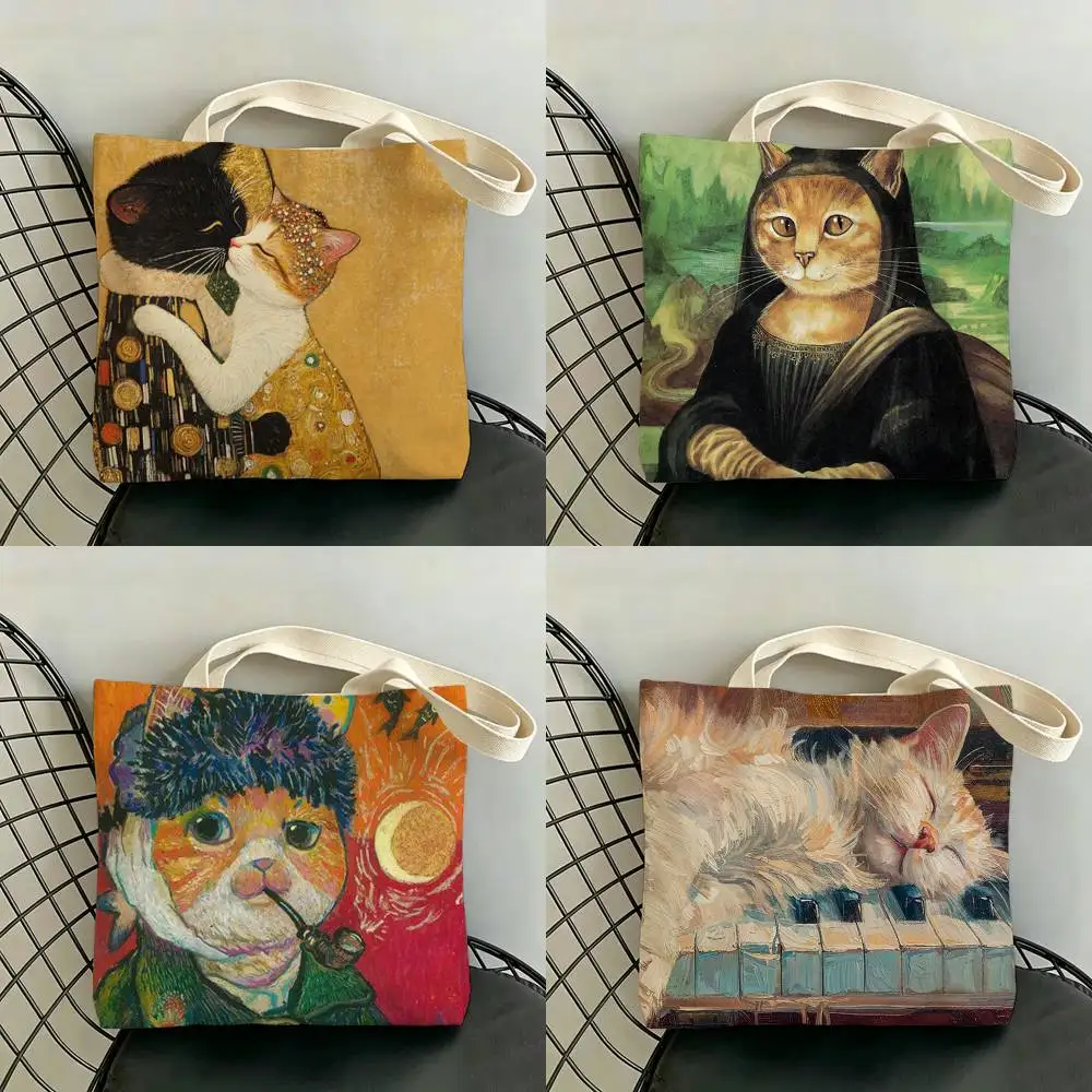 Funny Artistic Cat Painting Storage Bags Canvas Double-Sided Print Women Large Tote Bag Durable Beach Picnic Foldable Gift Eco
Funny Artistic Cat Painting Storage Bags Canvas Double-Sided Print Women Large Tote Bag Durable Beach Picnic Foldable Gift Eco