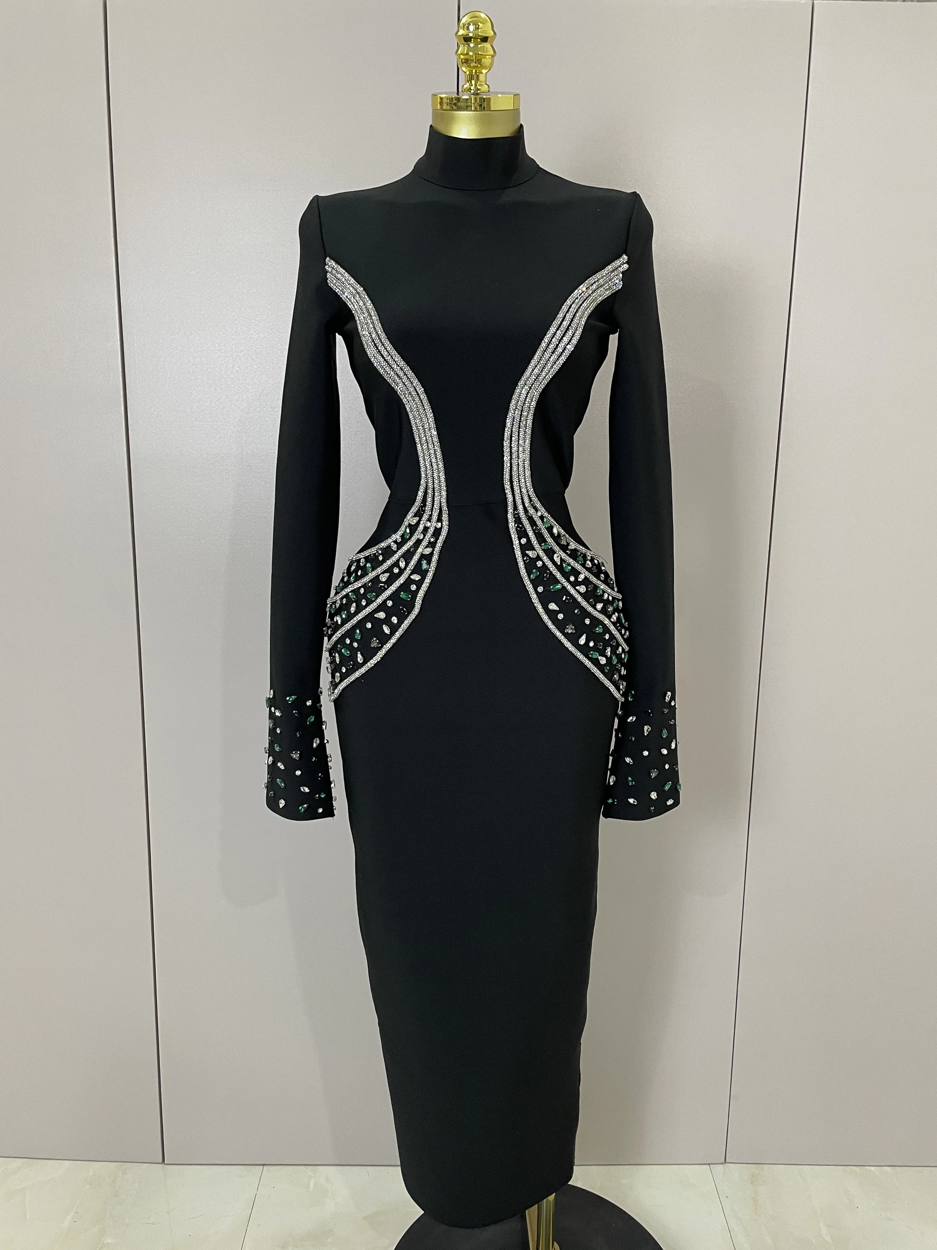 Women High Quality Black Color Long Sleeve Sexy Shiny Crystal Bodycon Long Bandage Dress Evening Birthday Party Cocktail Dress
Women High Quality Black Color Long Sleeve Sexy Shiny Crystal Bodycon Long Bandage Dress Evening Birthday Party Cocktail Dress