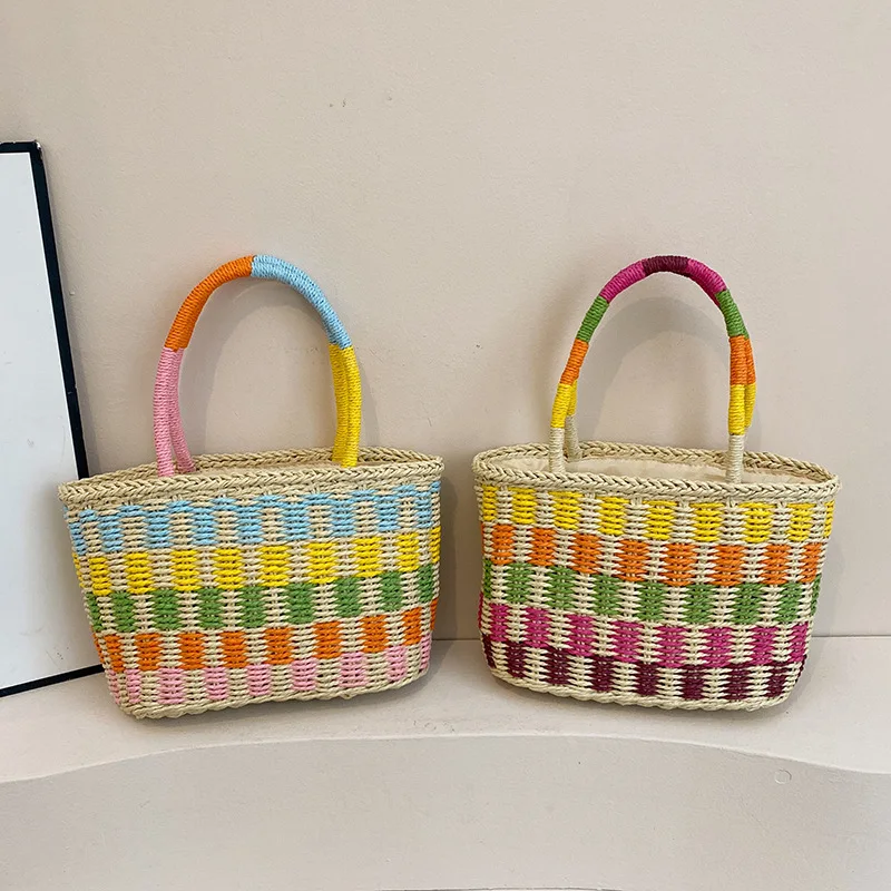 New Handmade Woven Bag Fashionable and High-quality Hand-held Beach Bag Multifunctional Storage for Women's Grass Woven Bag
New Handmade Woven Bag Fashionable and High-quality Hand-held Beach Bag Multifunctional Storage for Women's Grass Woven Bag