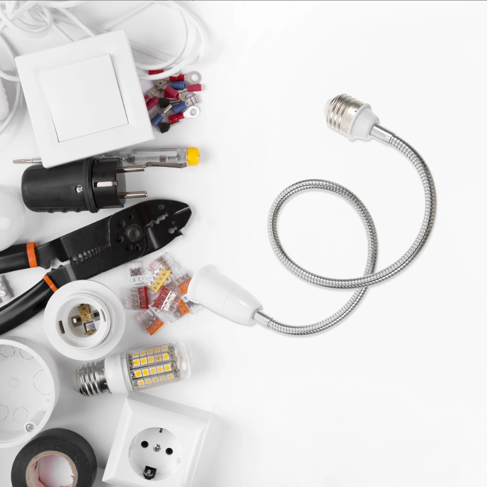 E27 Лампочка Гибкий удлинитель Вращающийся на 360 градусов прочный держатель лампы для высоких потолков Внутреннее наружное освещение 
E27 Лампочка Гибкий удлинитель Вращающийся на 360 градусов прочный держатель лампы для высоких потолков Внутреннее наружное освещение