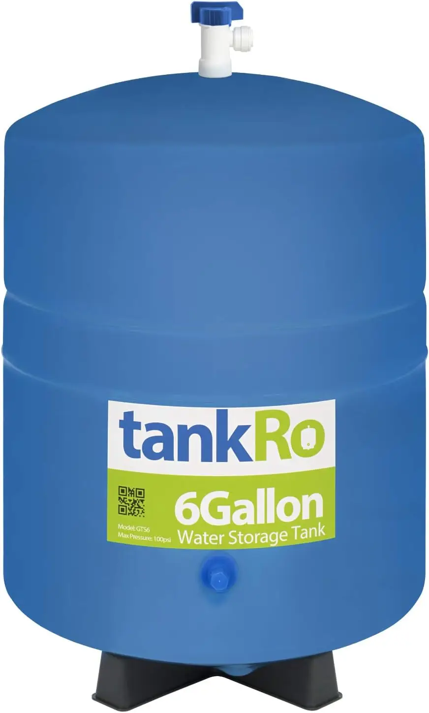 6 Gallon RO Water Storage Tank - Compact Reverse Osmosis Pressure Tank with 1/4" Ball Valve
6 Gallon RO Water Storage Tank - Compact Reverse Osmosis Pressure Tank with 1/4" Ball Valve