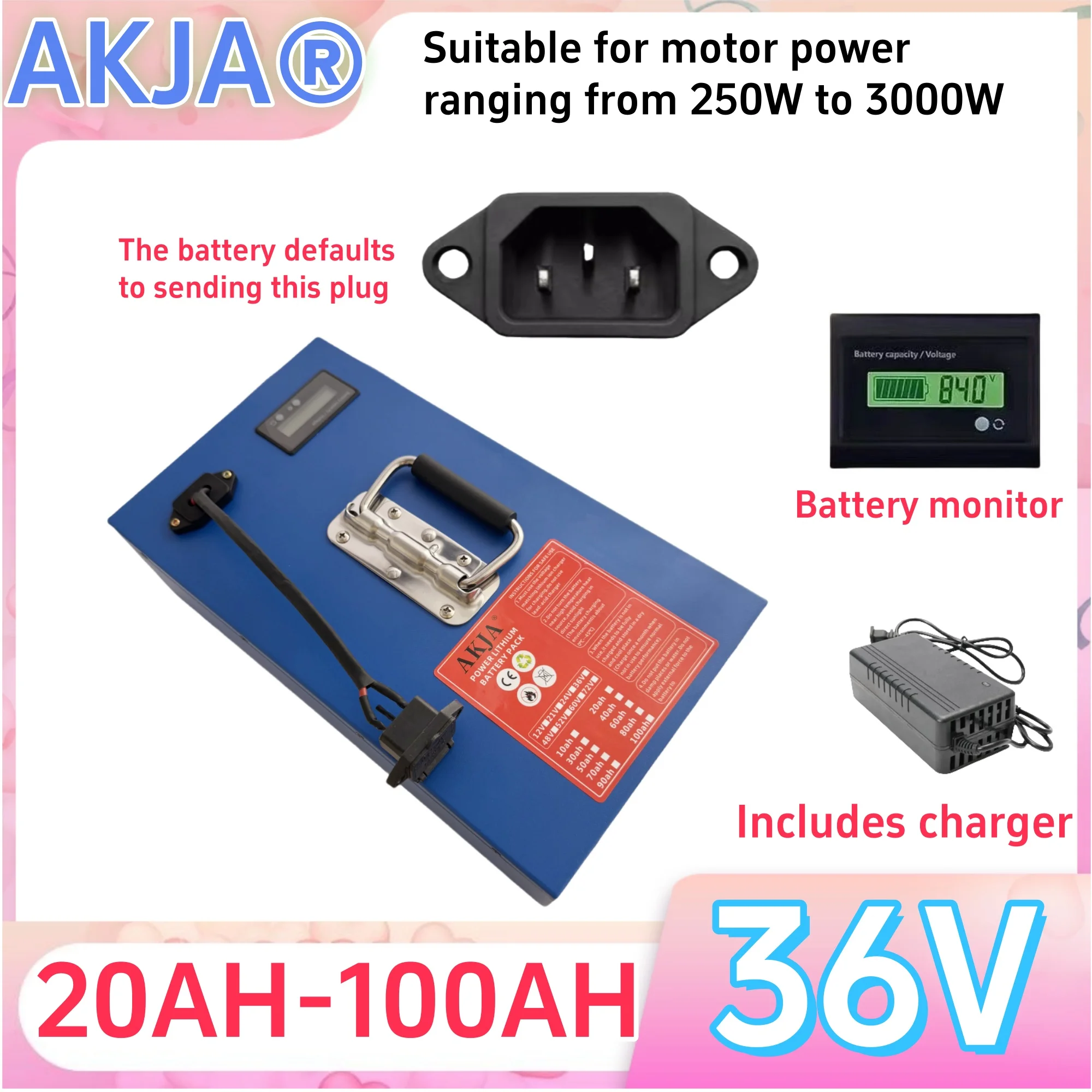 Air fast transportation,36V100AH,Send within 24 hours,18650 lithium battery,Lithium battery pack,Suitable for motors below 3000W
Air fast transportation,36V100AH,Send within 24 hours,18650 lithium battery,Lithium battery pack,Suitable for motors below 3000W