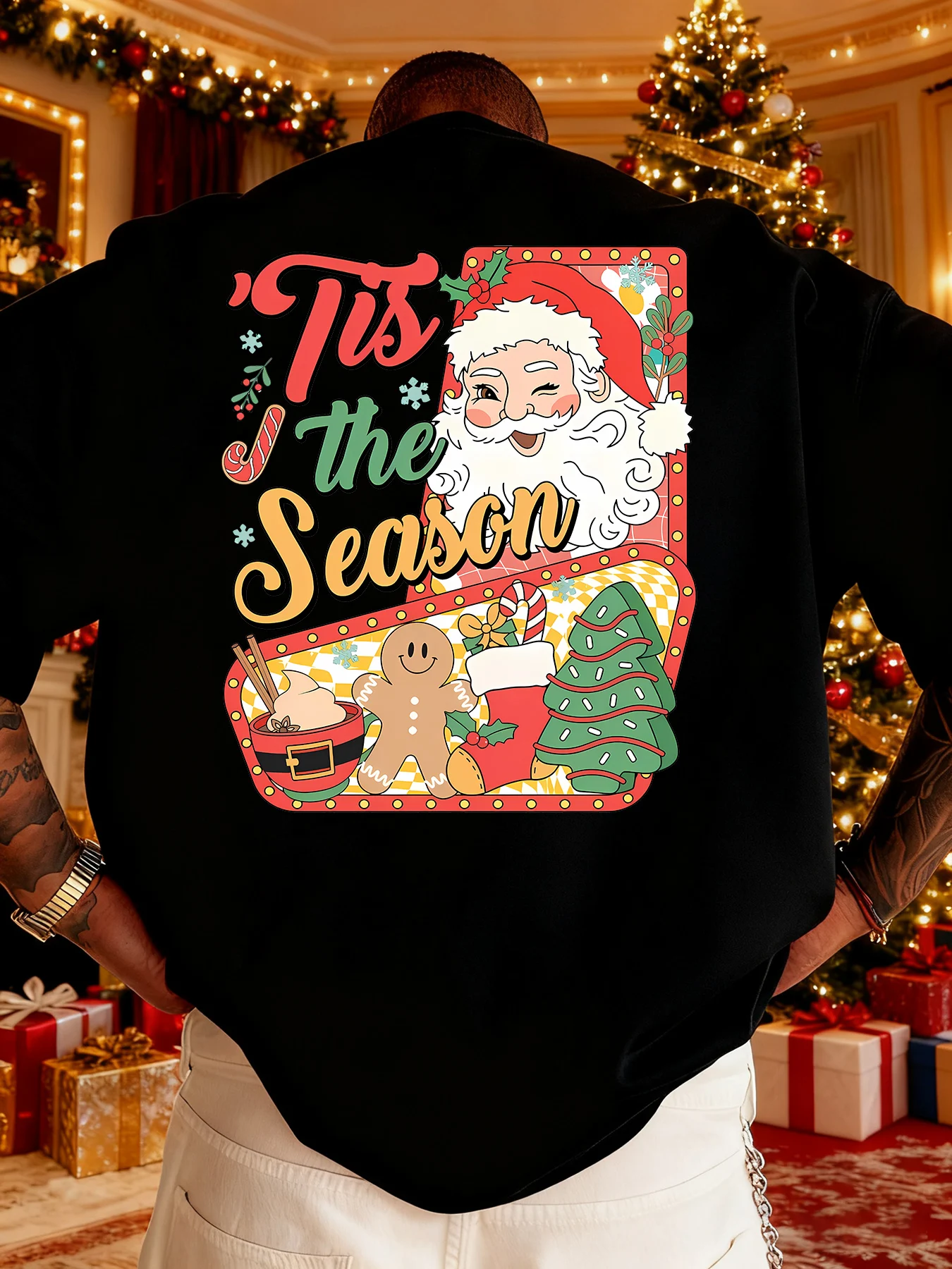 Мужская футболка с коротким рукавом, рождественская тема, Санта-пряничный человечек, снеговик, конфета, подходит для праздничных вечеринок, семейных встреч
Мужская футболка с коротким рукавом, рождественская тема, Санта-пряничный человечек, снеговик, конфета, подходит для праздничных вечеринок, семейных встреч