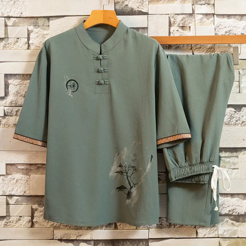 2025 national style new short sleeve + trousers men Tang suit ink painting fresh and pleasing comfortable skin all match suit
2025 national style new short sleeve + trousers men Tang suit ink painting fresh and pleasing comfortable skin all match suit