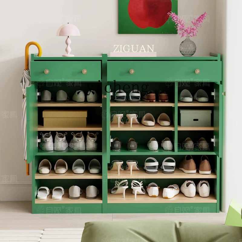 ZK green shoe cabinet entry porch against the wall household large-capacity cabinet foyer decorative cabinet retro living room
ZK green shoe cabinet entry porch against the wall household large-capacity cabinet foyer decorative cabinet retro living room