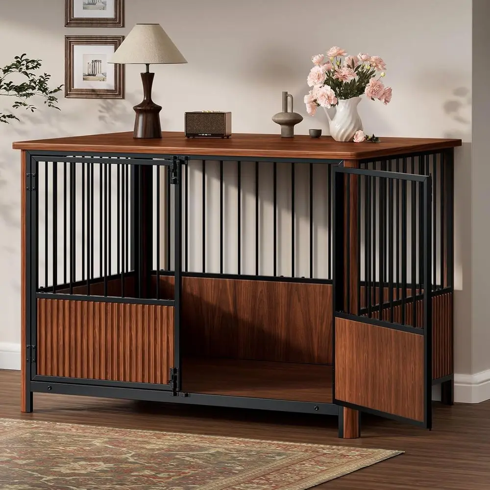 Walnut 43 XL Fluted Dog Crate with 3 Doors - Modern Decorative Indoor Kennel for Medium to Large Dogs
Walnut 43 XL Fluted Dog Crate with 3 Doors - Modern Decorative Indoor Kennel for Medium to Large Dogs