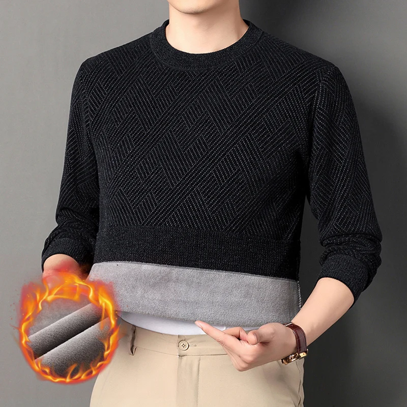 Jacquard Chenille Men's Autumn Winter Thickened Wool Liner Velvet Primer Round Neck Warm Integrated O-Neck Pullover Sweater
Jacquard Chenille Men's Autumn Winter Thickened Wool Liner Velvet Primer Round Neck Warm Integrated O-Neck Pullover Sweater