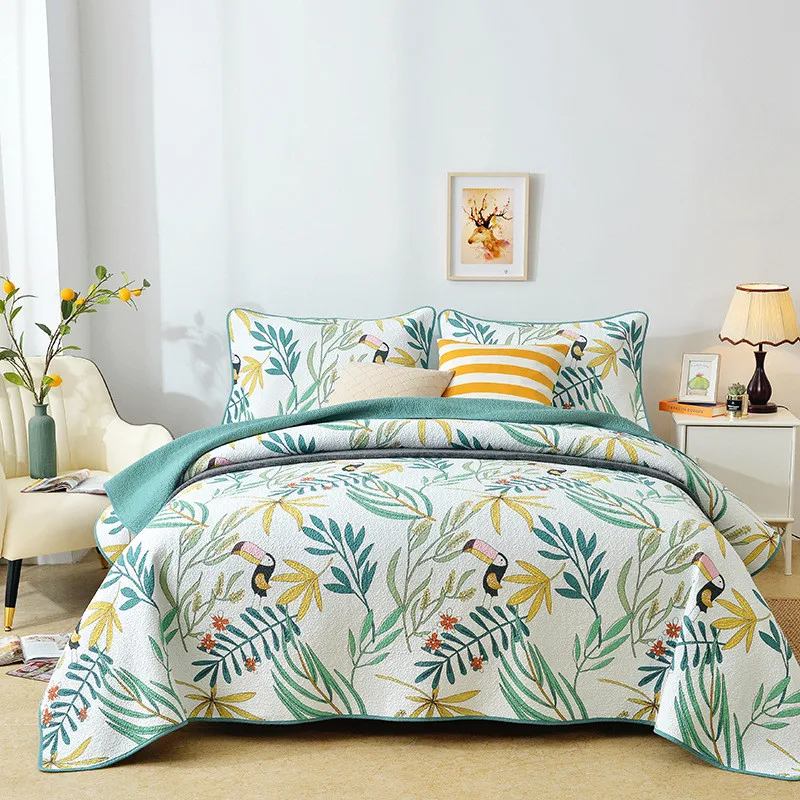 Cotton Quilted Bedspread on the Bed with Pillowcases, Padded Quilt Blanket, Plaid Coverlet, Cubrecam Bed Cover, Home Bedding Set
Cotton Quilted Bedspread on the Bed with Pillowcases, Padded Quilt Blanket, Plaid Coverlet, Cubrecam Bed Cover, Home Bedding Set