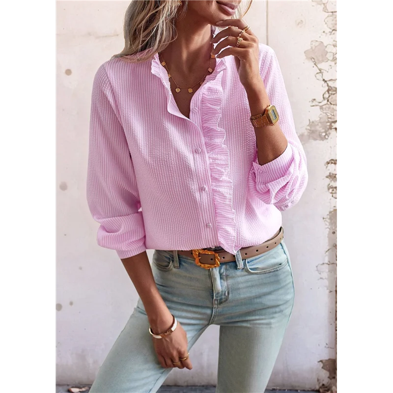 Intuitive Women's Striped Button Front Shirts Mock Neck Long Sleeve Office Blouse Tops
Intuitive Women's Striped Button Front Shirts Mock Neck Long Sleeve Office Blouse Tops