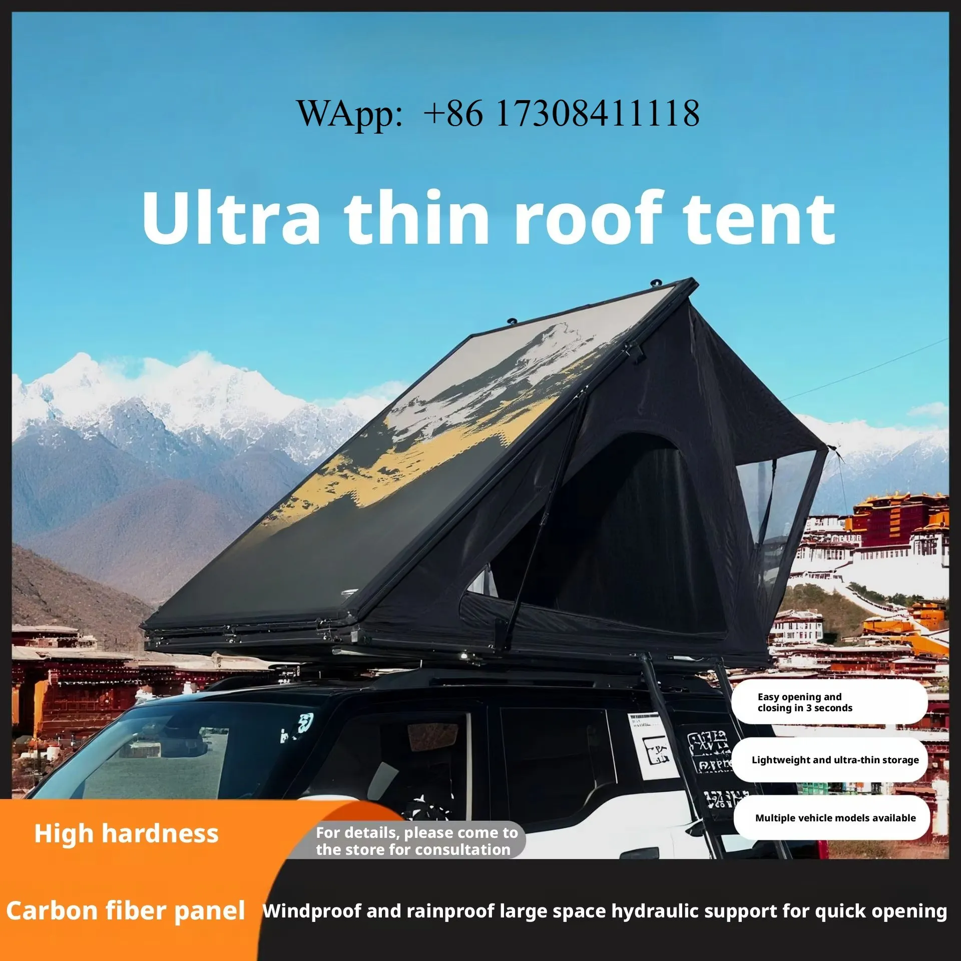 Ultra-thin Four-season Double Layer Camouflage Waterproof Hard Top Car Roof Tent Aluminum Alloy Triangle Model Fully Automatic
Ultra-thin Four-season Double Layer Camouflage Waterproof Hard Top Car Roof Tent Aluminum Alloy Triangle Model Fully Automatic