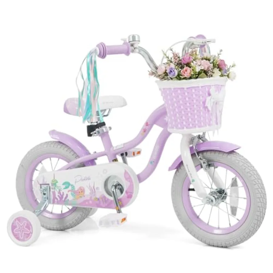 Mermaid Theme Girls Bicycle 12-20 Inch with Training Wheels Basket Adjustable Seat Handlebar Dual Brake in Pink Lightweight Alu
Mermaid Theme Girls Bicycle 12-20 Inch with Training Wheels Basket Adjustable Seat Handlebar Dual Brake in Pink Lightweight Alu