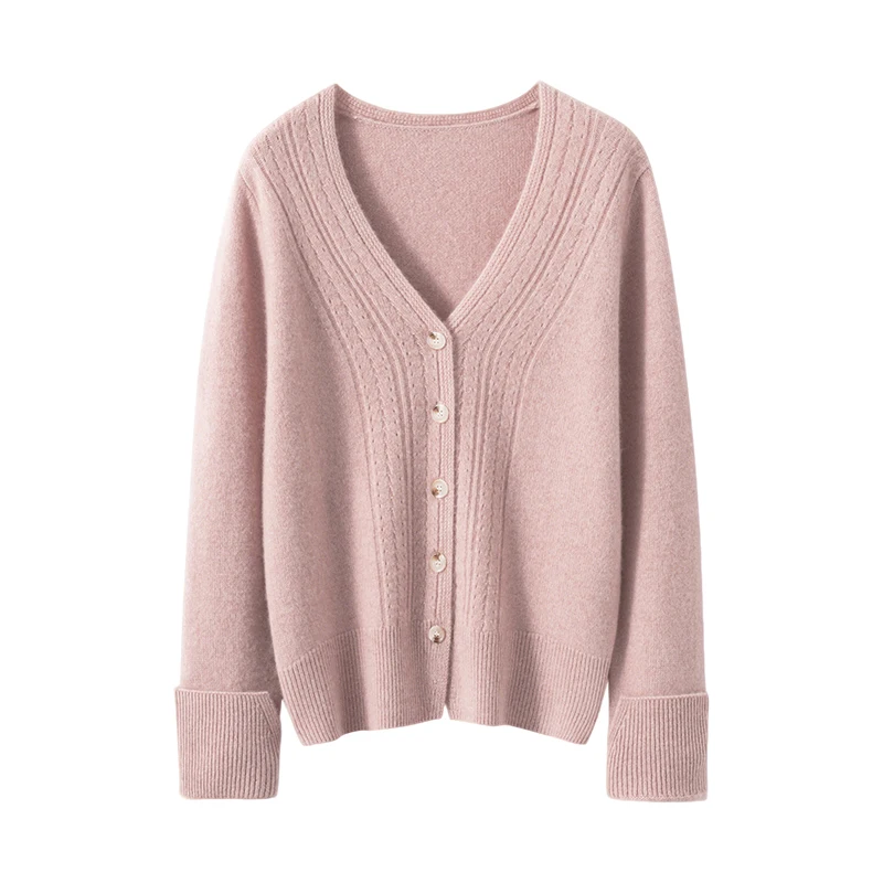 Thick Soft 100% Cashmere Cardigan Sweater For Winter Women V-Neck Warm Long Sleeve Knitwear Basic Elegant Clothing Tops
Thick Soft 100% Cashmere Cardigan Sweater For Winter Women V-Neck Warm Long Sleeve Knitwear Basic Elegant Clothing Tops
