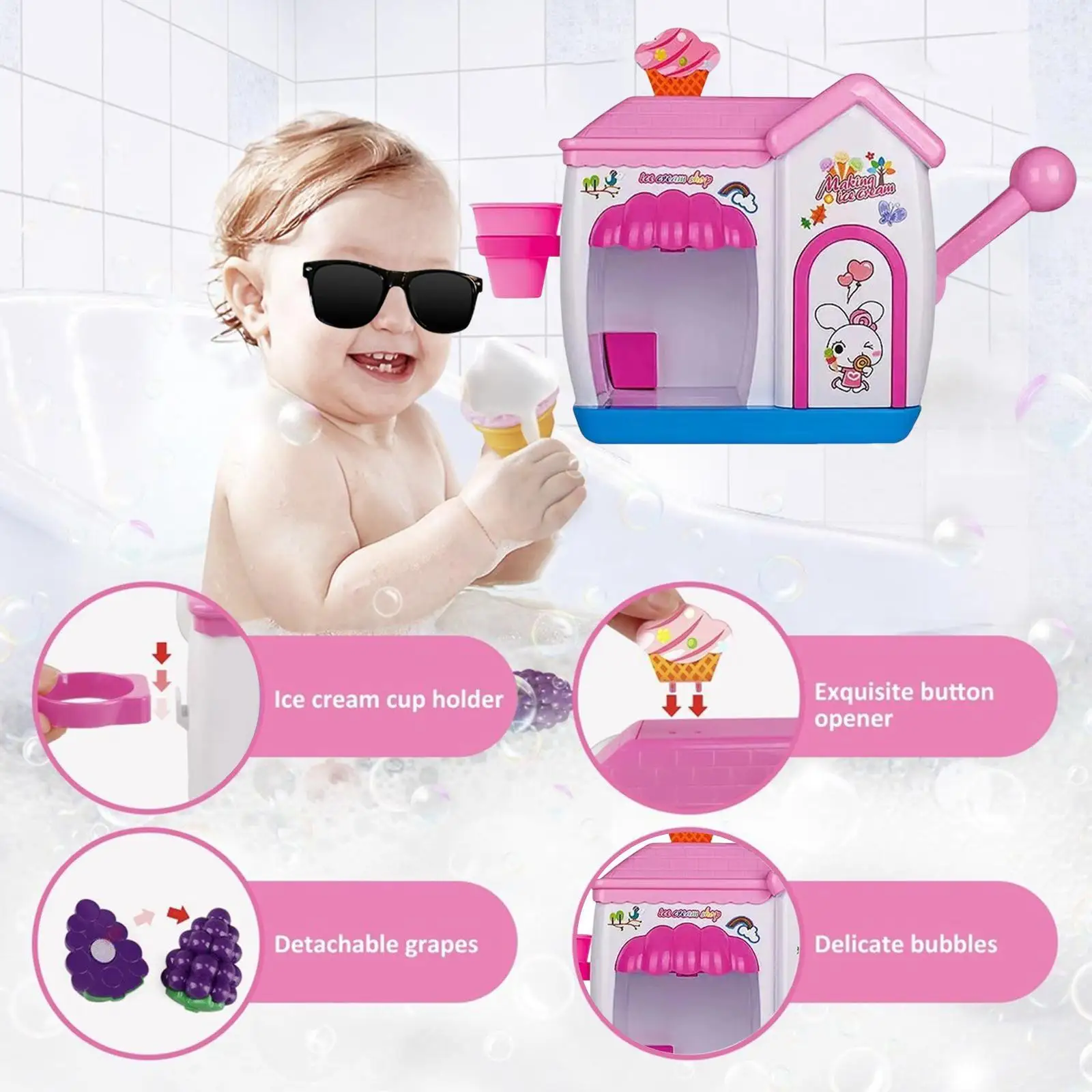 Ice Cream Foam Maker Bath Toys Easy to Use Durability Portable Gift Fine Motor Skills Water Bathtub Ice Cream Cute Bathtub Toys
Ice Cream Foam Maker Bath Toys Easy to Use Durability Portable Gift Fine Motor Skills Water Bathtub Ice Cream Cute Bathtub Toys