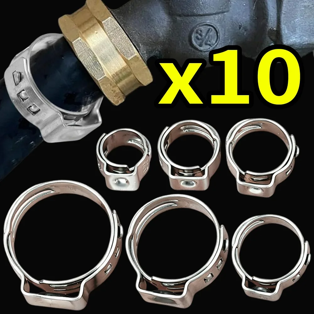 Single Ear Hose Clamps Stainless Steel Stepless Cinch Rings for Car Fuel Line Pipe Water Tube Seal Fixation Clamp Set 5.8-18.5mm
Single Ear Hose Clamps Stainless Steel Stepless Cinch Rings for Car Fuel Line Pipe Water Tube Seal Fixation Clamp Set 5.8-18.5mm