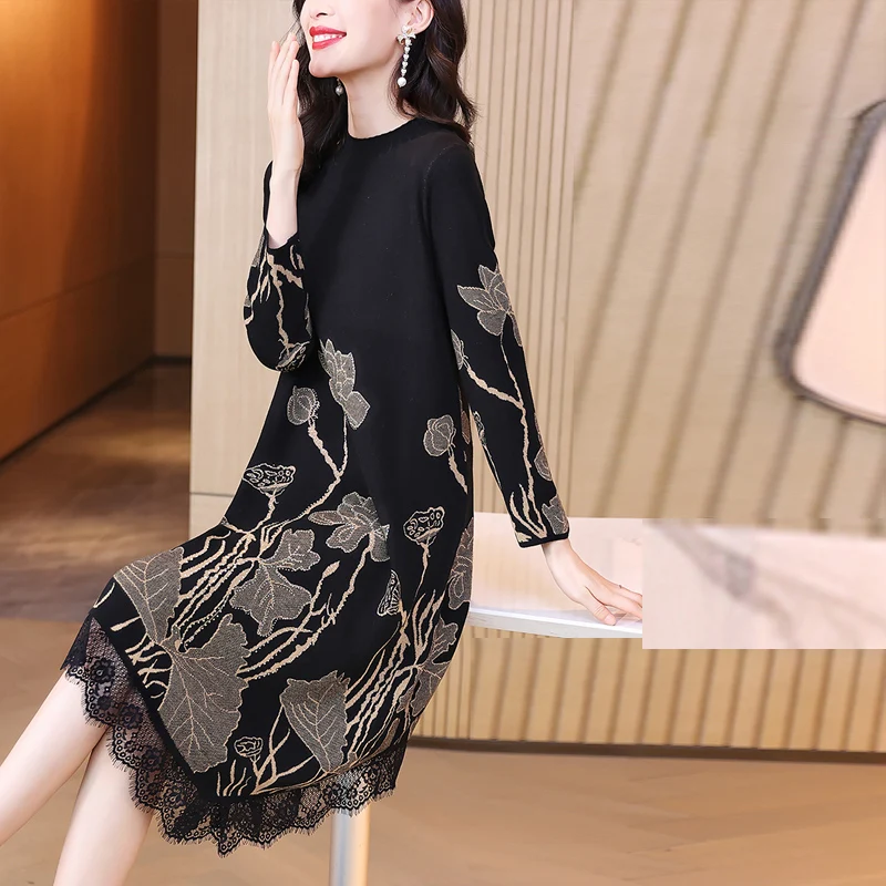 2023 New Fashion Knitted Sweater Dress Women's Autumn Retro Versatile Long Sleeve Loose Fit Holiday Casual Dress Vestidos
2023 New Fashion Knitted Sweater Dress Women's Autumn Retro Versatile Long Sleeve Loose Fit Holiday Casual Dress Vestidos