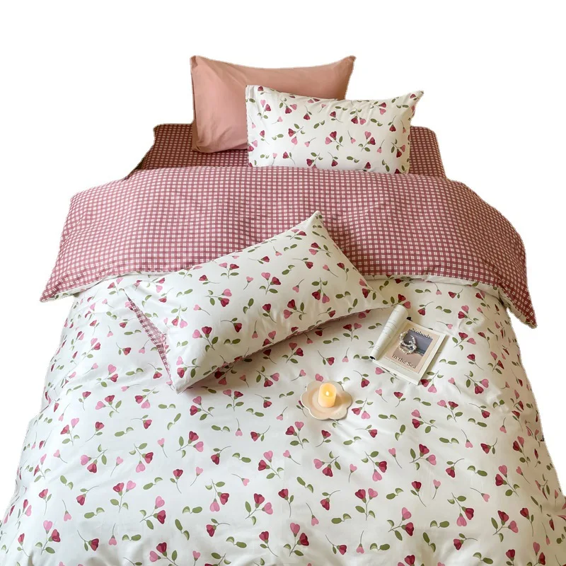 All-cotton Four Piece Set Small Fresh Style Bed Sheet, Quilt Cover, Pillow Cover, Fitted Sheet
All-cotton Four Piece Set Small Fresh Style Bed Sheet, Quilt Cover, Pillow Cover, Fitted Sheet