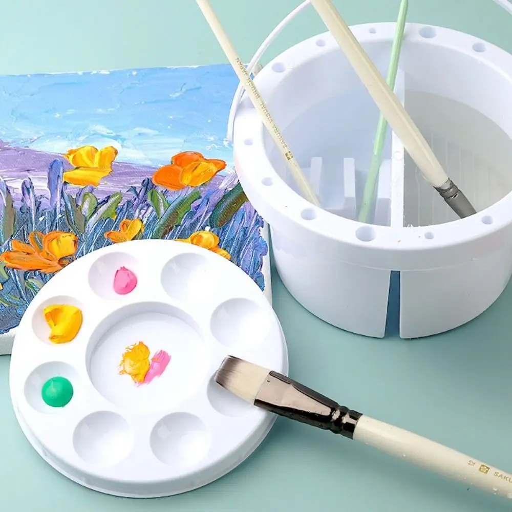 Multifunctional Brush Washer Bucket Portable Handheld Paint Brush Washer with Palette Lid Easy To Clean Painting Brush Holder
Multifunctional Brush Washer Bucket Portable Handheld Paint Brush Washer with Palette Lid Easy To Clean Painting Brush Holder