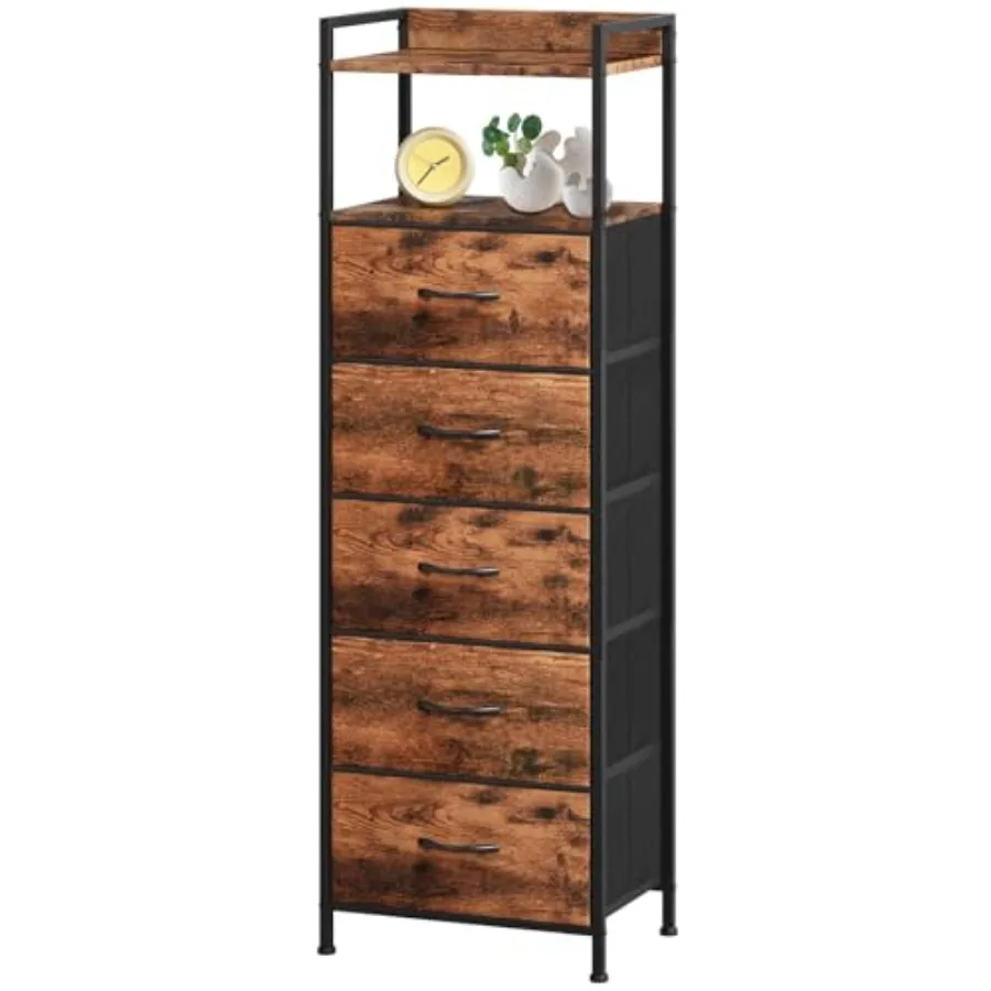 Tall Night Stand for BedroomTall 5 Drawers Dresser Vertical Storage Tower Unit Nightstand Furniture with Fabric Drawer Organize
Tall Night Stand for BedroomTall 5 Drawers Dresser Vertical Storage Tower Unit Nightstand Furniture with Fabric Drawer Organize