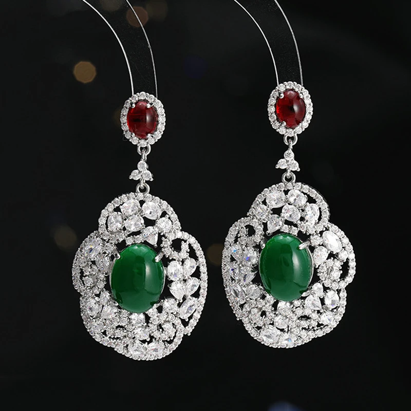 vintage green earrings for women elegant luxury jewelry evening party wedding bridal earrings flower big oval pendant
vintage green earrings for women elegant luxury jewelry evening party wedding bridal earrings flower big oval pendant