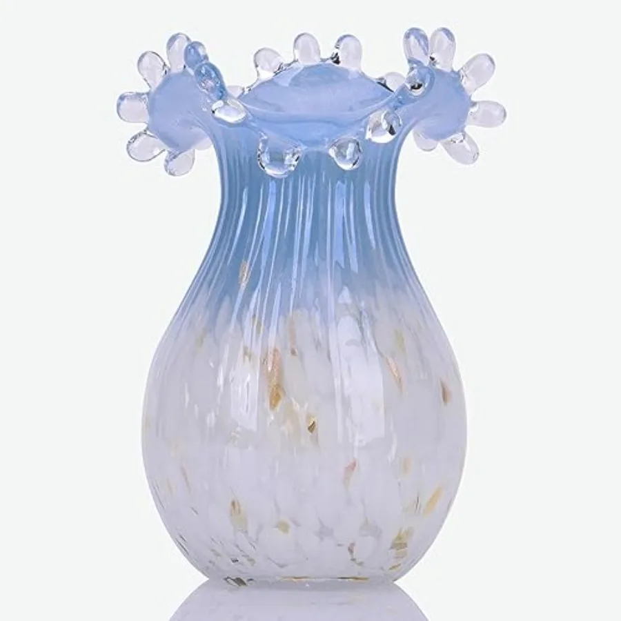 Blown Glass vase, Wide Mouth vase, Modern Art Deco Glass vase for Home Living Room Office Dining Table Centrepiece Bookshelf an
Blown Glass vase, Wide Mouth vase, Modern Art Deco Glass vase for Home Living Room Office Dining Table Centrepiece Bookshelf an