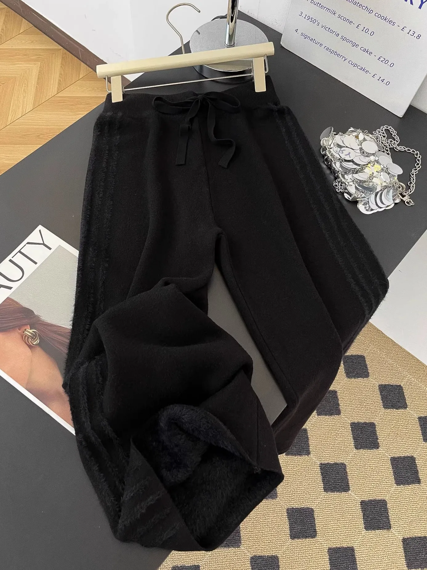 High Waist Knitted Wide Leg Floor Length Pants Women's Winter Outerwear Soft Cozy Casual Sle High Waist Polyester Fiber
High Waist Knitted Wide Leg Floor Length Pants Women's Winter Outerwear Soft Cozy Casual Sle High Waist Polyester Fiber