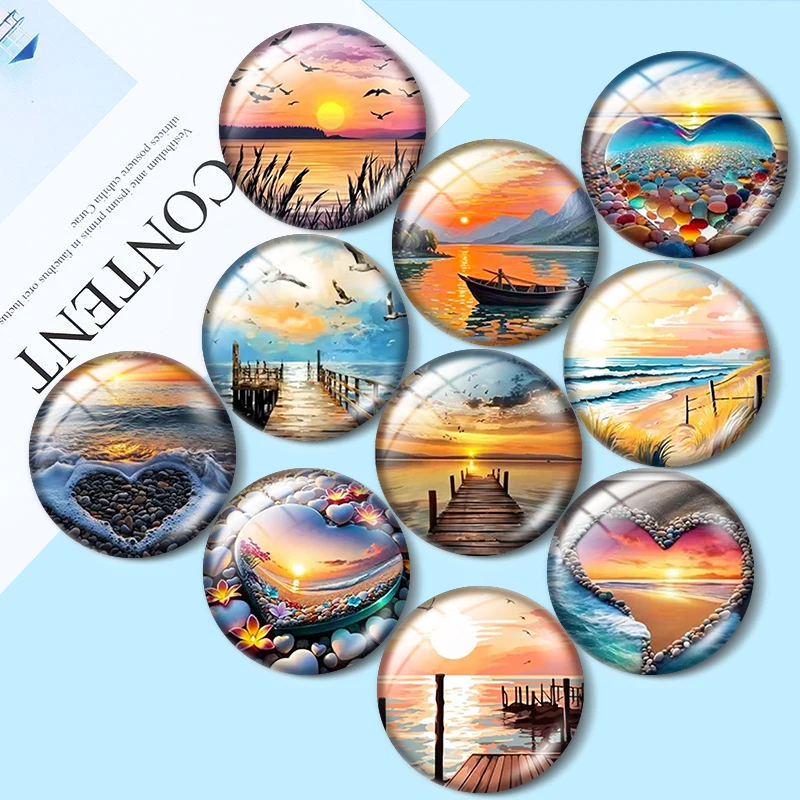 Seaside Landscape Painting12/18/20/25mm glass cabochon bracelet pendant rings for jewelry demo earrings back Making findings
Seaside Landscape Painting12/18/20/25mm glass cabochon bracelet pendant rings for jewelry demo earrings back Making findings