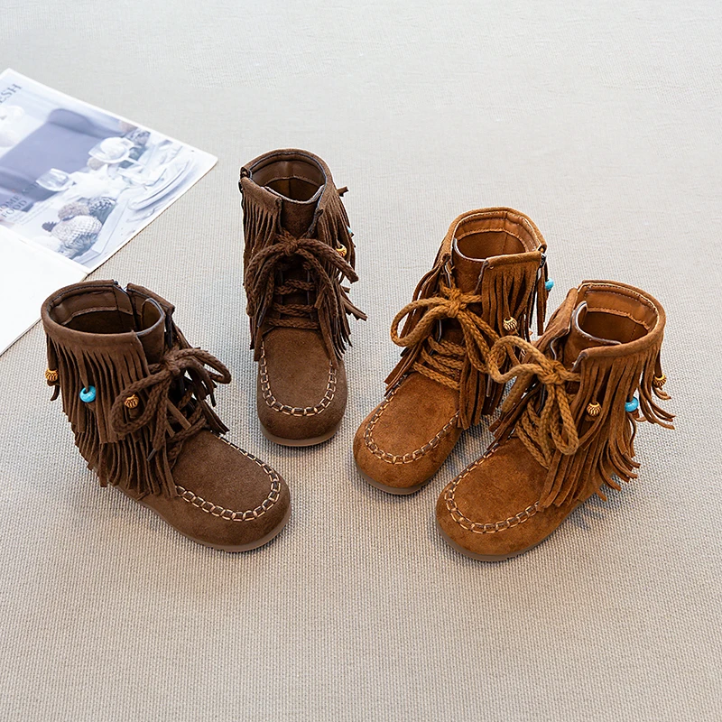 Suede Girls Boots 2025 Winter Tassel Design Plush Lined Short Boots Retro Solid Color Leisure Non-slip Flat Bottom Fashion Boots
Suede Girls Boots 2025 Winter Tassel Design Plush Lined Short Boots Retro Solid Color Leisure Non-slip Flat Bottom Fashion Boots