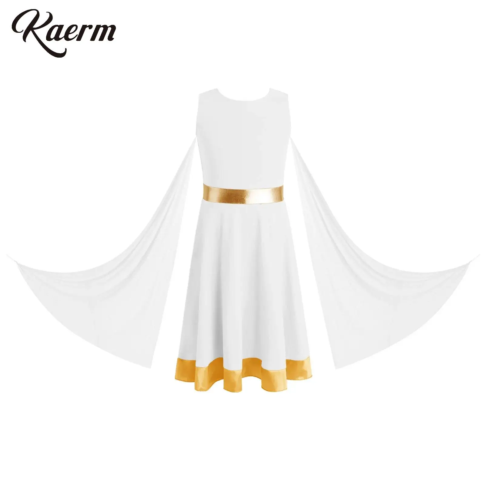 Girls Liturgical Praise Dance Tunic Church Christian Worship Robe Metallic Waist Contrast Color Hem Ballet Lyrical Dance Dress
Girls Liturgical Praise Dance Tunic Church Christian Worship Robe Metallic Waist Contrast Color Hem Ballet Lyrical Dance Dress