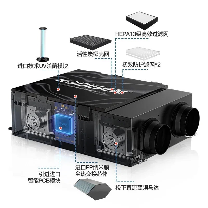 Total Heat Recovery Ventilation System Silent Fresh Air Fan PM2.5 Filtration Indoor Air Purification Equipment
Total Heat Recovery Ventilation System Silent Fresh Air Fan PM2.5 Filtration Indoor Air Purification Equipment