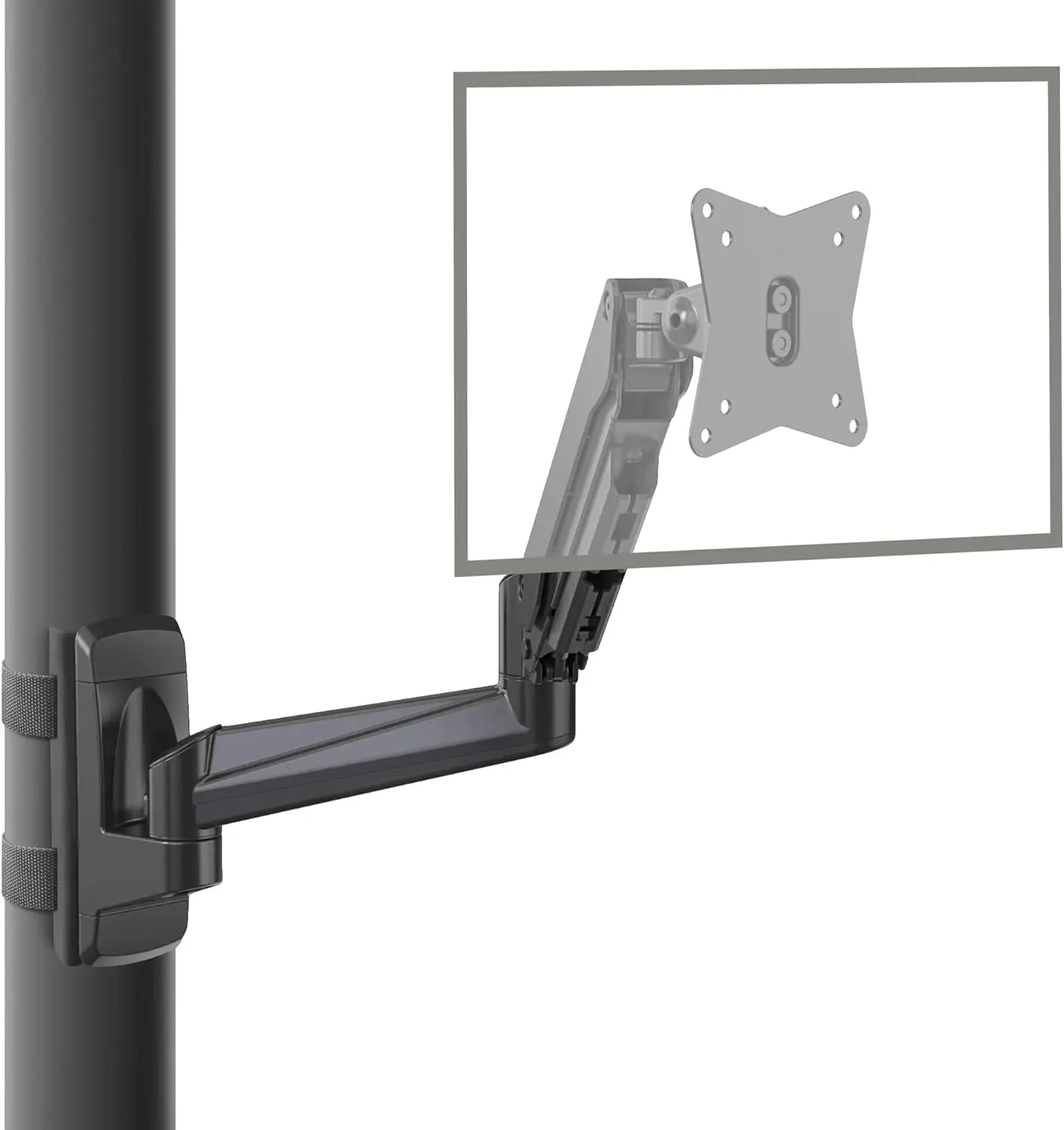 Up to 32" TV & Monitor Mount, Black Height Adjustable for Poles & Pillars, VESA 75x100, Holds 18 lbs
Up to 32" TV & Monitor Mount, Black Height Adjustable for Poles & Pillars, VESA 75x100, Holds 18 lbs