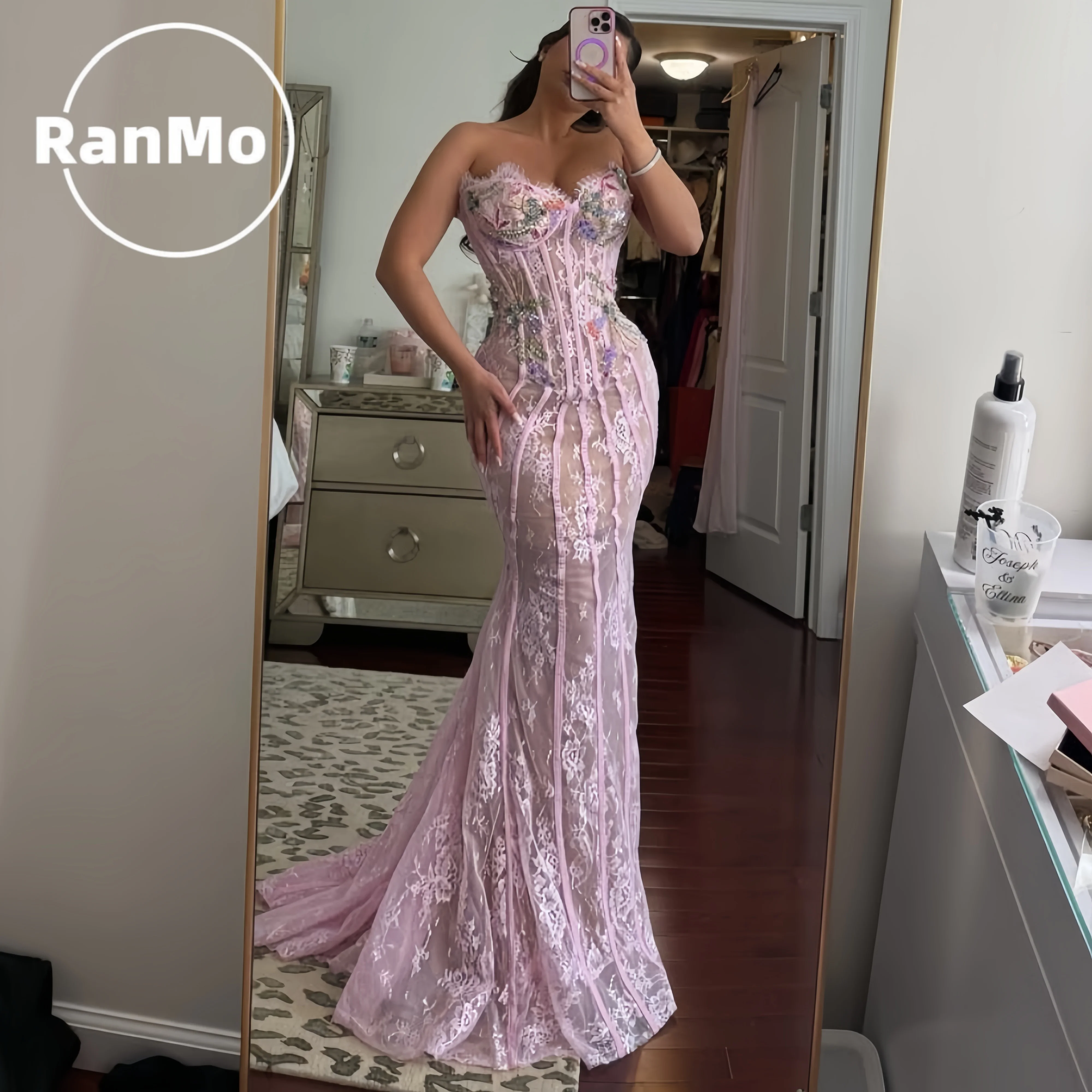 Ranmo Luxury Lace Mermaid Prom Party Dress Appliques Lace Pink Sexy 2026 Women's Evening Gowns Customized Vestidos De Fiesta
Ranmo Luxury Lace Mermaid Prom Party Dress Appliques Lace Pink Sexy 2026 Women's Evening Gowns Customized Vestidos De Fiesta