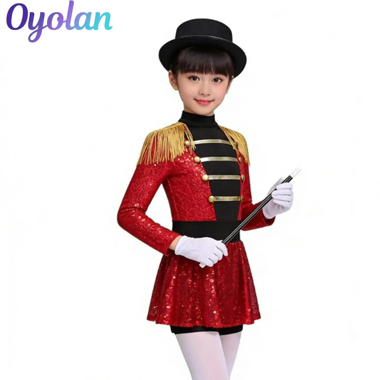 Girls Circus Ringmaster Magician Cosplay Costume Set Tassel Zipper Sequin Leotard Bodysuit Dress with Hat Magic Wand Gloves
Girls Circus Ringmaster Magician Cosplay Costume Set Tassel Zipper Sequin Leotard Bodysuit Dress with Hat Magic Wand Gloves