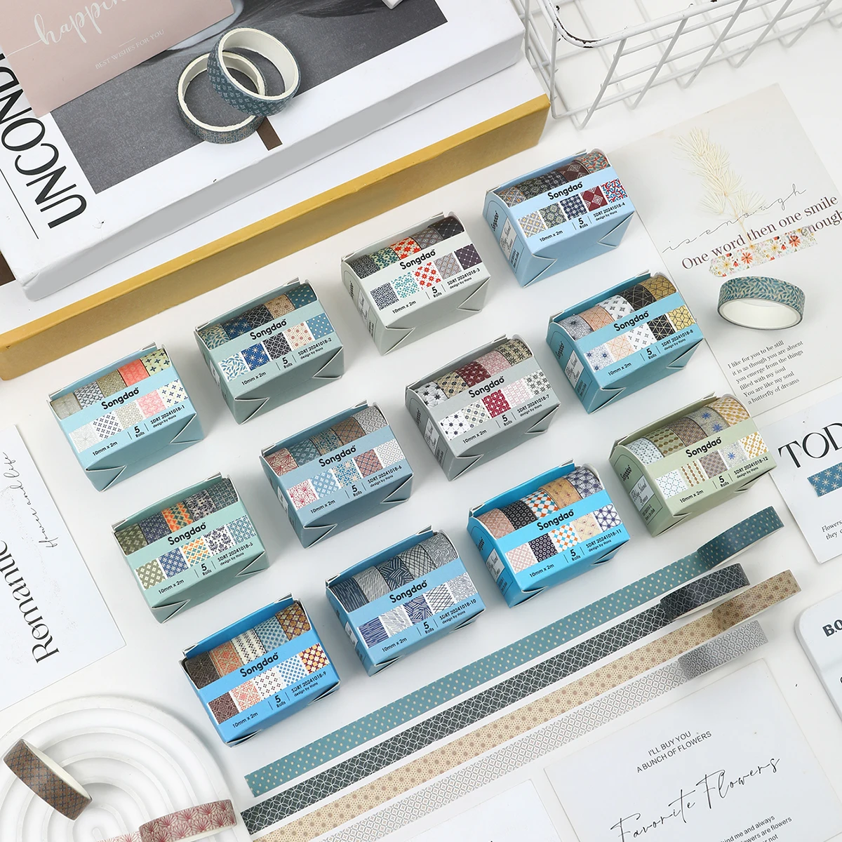 5 Rolls Geometric Pattern Washi Tape Set, Journal & Scrapbook Supplies, DIY Decorative Tape for Crafts, Gift Ideas
5 Rolls Geometric Pattern Washi Tape Set, Journal & Scrapbook Supplies, DIY Decorative Tape for Crafts, Gift Ideas