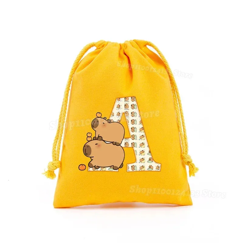 Capybara Drawstring Bag Letters A-Z Cute Canvas Printed Sport Boys Girl Child Student Portable Kids Party Hand Pocket Gift Pouch
Capybara Drawstring Bag Letters A-Z Cute Canvas Printed Sport Boys Girl Child Student Portable Kids Party Hand Pocket Gift Pouch