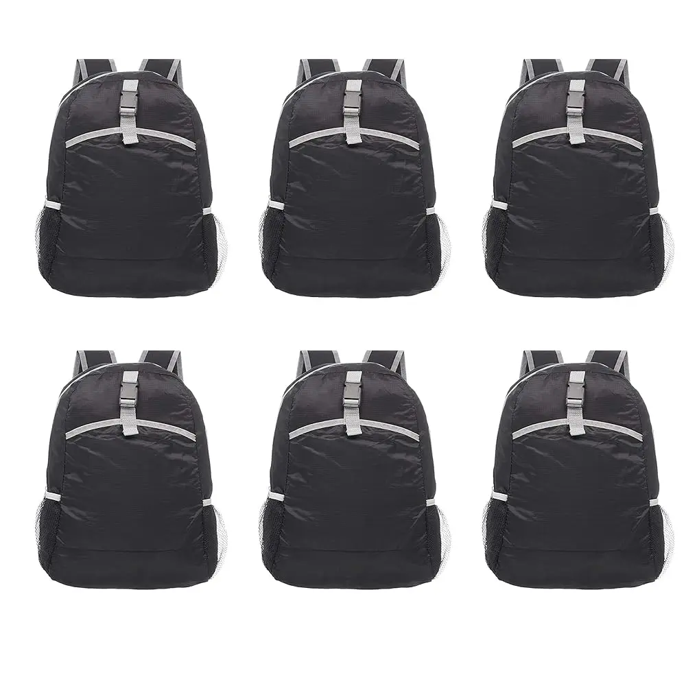Lightweight Travel Packable Backpacks Set Of 6, Bulk Pa - Perfect For Camping, Outdoor Sports - Black
Lightweight Travel Packable Backpacks Set Of 6, Bulk Pa - Perfect For Camping, Outdoor Sports - Black