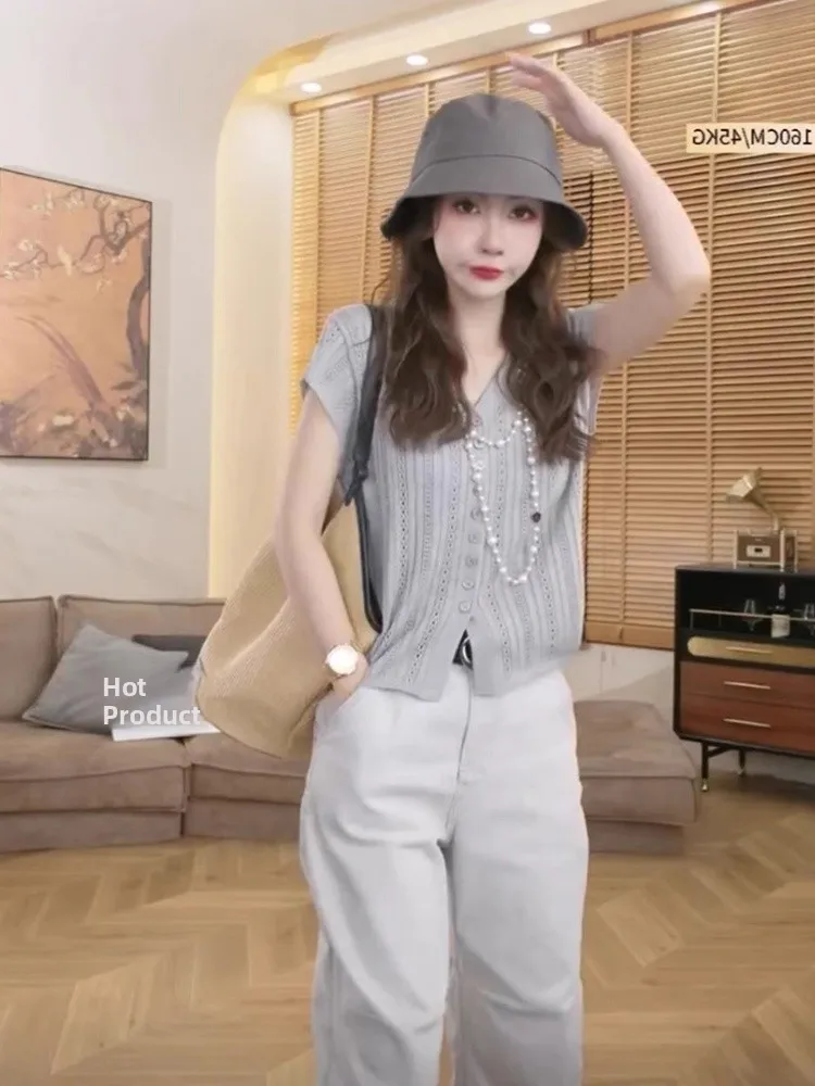 Повседневный вязаный кардиган из ледяного шелка ort Sve Женская модная утягивающая основа irt Универсальный топ ort Sve на лето
Повседневный вязаный кардиган из ледяного шелка ort Sve Женская модная утягивающая основа irt Универсальный топ ort Sve на лето