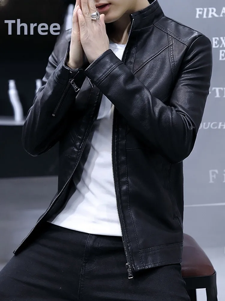 Rn Faionable Windproof American Sle Men's Stand Collar Leather Jaet Autumn Winter New Versatile Motorcycle Biker Jaet
Rn Faionable Windproof American Sle Men's Stand Collar Leather Jaet Autumn Winter New Versatile Motorcycle Biker Jaet