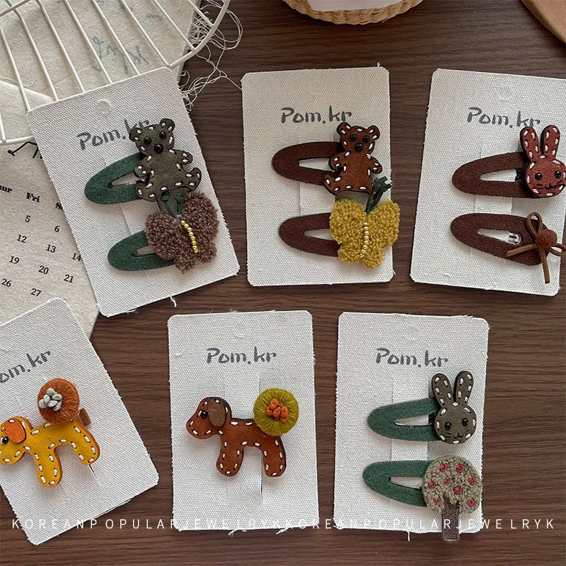 Hair Clip Korean Cartoon Rabbit Handmade Fabric Bear Side Bang Fringe Clasp for Children Premium Soft Non Slip Daily Accessories
Hair Clip Korean Cartoon Rabbit Handmade Fabric Bear Side Bang Fringe Clasp for Children Premium Soft Non Slip Daily Accessories