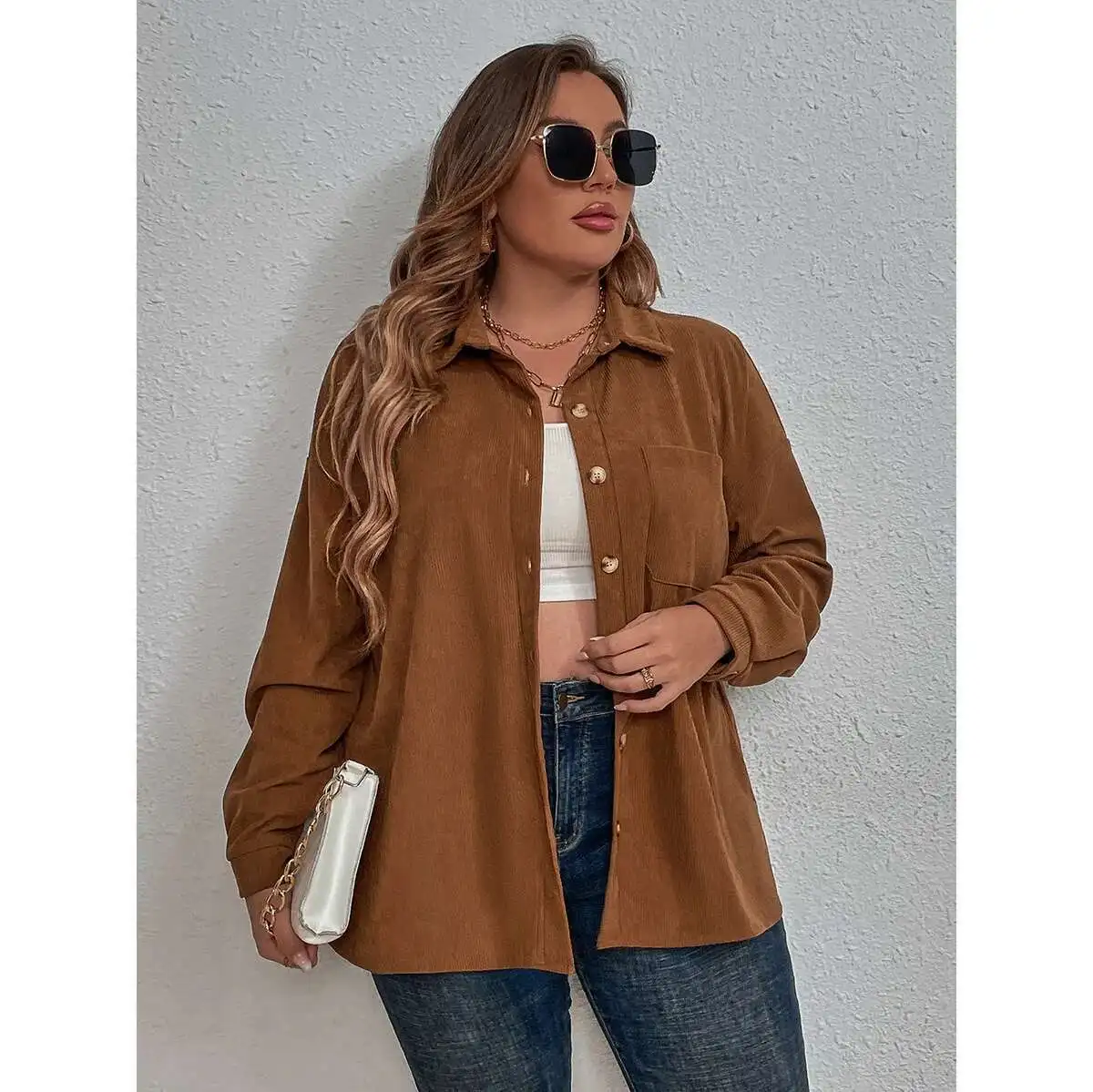 Self Developed Plus Size Women's Clothing 2025 New Corduroy Long Sleeved Shirt for Women 2025 Party Summer Elegantes Casual Y2k
Self Developed Plus Size Women's Clothing 2025 New Corduroy Long Sleeved Shirt for Women 2025 Party Summer Elegantes Casual Y2k